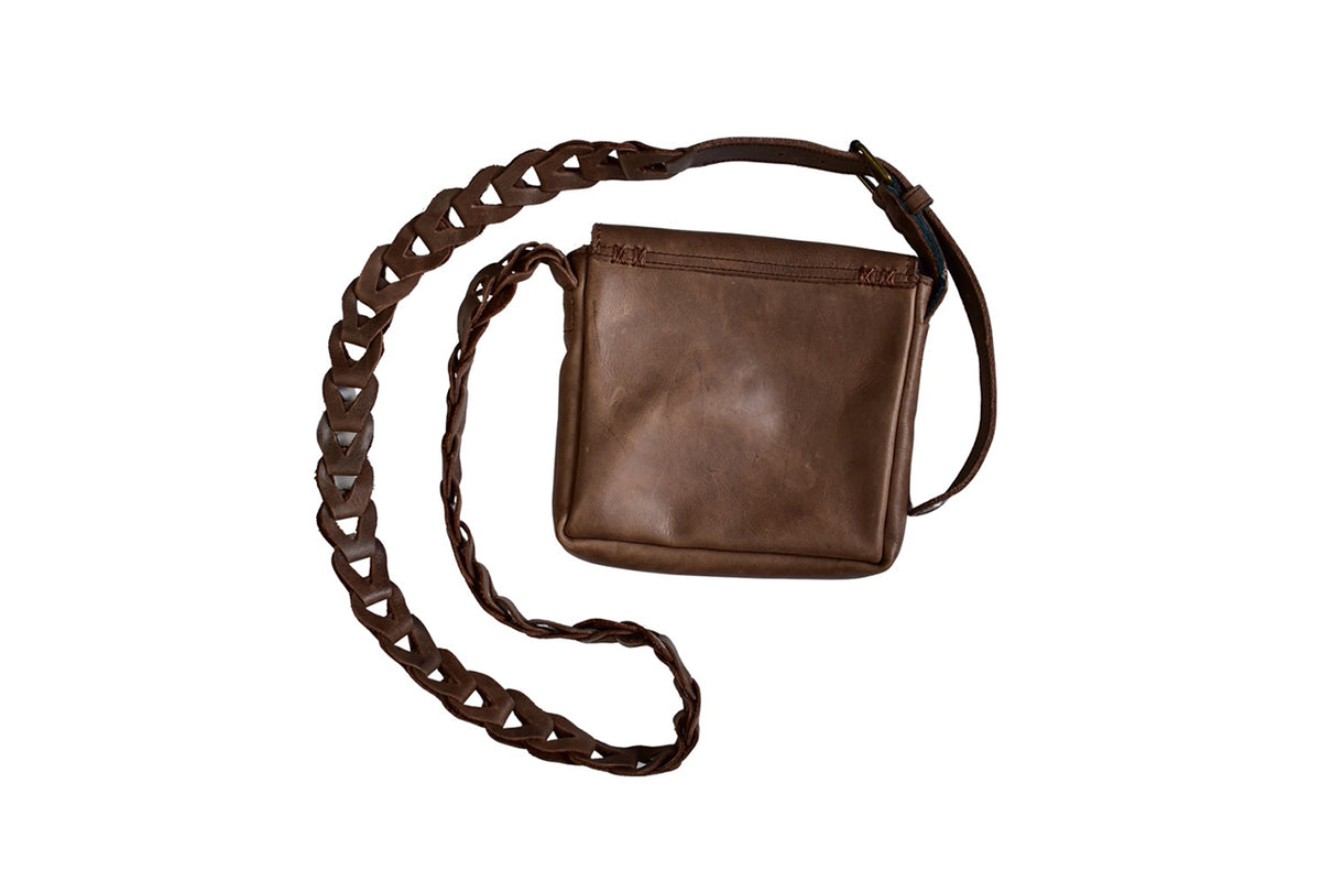 LC Retro Tanned Leather Crossbody Bag with Detachable Shoulder Strap