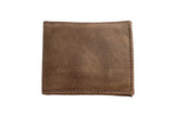 Handmade luxury leather bi-fold wallet detail of texture