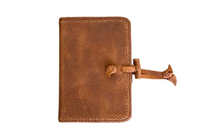 Handmade leather compact NIV Bible in Signature Chocolate