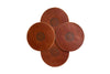 high quality leather coaster set - persimmon