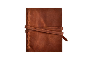Luxury leather handmade leather journal signature chocolate front