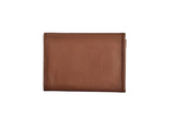 Luxury leather handmade leather trifold wallet - cacao back