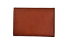 Luxury leather handmade leather trifold wallet - persimmon back
