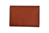 Luxury leather handmade leather trifold wallet - persimmon back