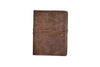 handmade leather journal full size with strap closure - mocha front