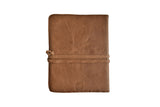 handmade leather journal full size with strap closure - stone back