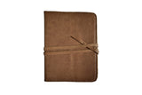 handmade leather journal full size with strap closure - stone front