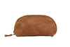 Handmade leather small pouch with zipper - stone back