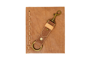 Handmade Leather journal and key chain set