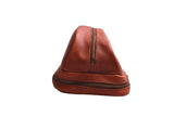 Luxury leather handmade leather two pocket travel pouch