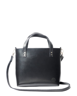 Handmade luxury leather crossbody purse in black