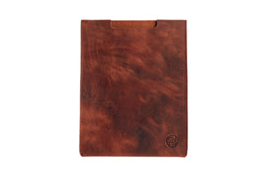 Handmade leather goods high quality leather tablet sleeve - signature chocolate