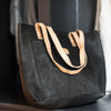 Handmade leather goods high quality leather bag with two tone straps