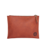 Handmade leather goods high quality leather flat zipper pouch