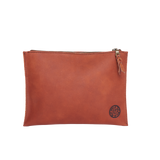 Handmade leather goods high quality leather flat zipper pouch