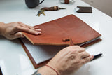 Handmade leather goods high quality leather padfolio