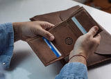 Handmade leather goods high quality leather bifold wallet