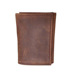 Luxury leather handmade leather trifold wallet front